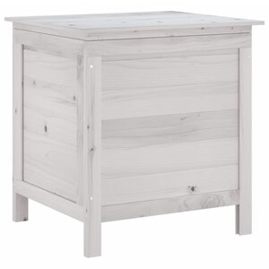 vidaXL Boîte de rangement de jardin blanc bois massif de sapin