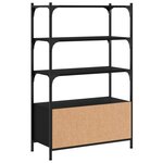 vidaXL Bibliothèque à 3 niveaux noir 70x30x109 5 cm bois d'ingénierie