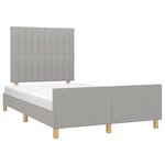 vidaXL Cadre de lit avec tête de lit gris clair 120x190 cm tissu
