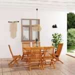 vidaXL Ensemble à manger de jardin 7 Pièces Bois de teck massif