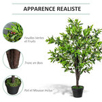 Outsunny Arbre artificiel olivier plante artificiel hauteur 1 2 m tronc branches lichen feuilles grand réalisme pot inclus