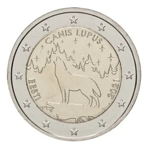 2 euros commémorative Estonie 2021 - Le loup.