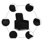 vidaXL Fauteuil inclinable noir tissu
