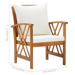 vidaXL Chaises de jardin avec coussins lot de 2 Bois d'acacia massif