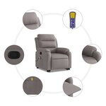 vidaXL Fauteuil inclinable de massage Taupe Tissu