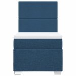 vidaXL Sommier à lattes de lit avec matelas Bleu 90x190 cm Tissu