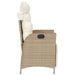 vidaXL Chaises inclinables de jardin lot de 2 avec repose-pied rotin