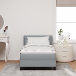 Lit à ressorts gris clair vidaXL avec matelas 90x190 cm en tissu