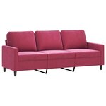 vidaXL Ensemble de canapés 3 Pièces avec coussins Rouge bordeaux Velours