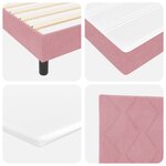 Lit à ressort vidaXL avec matelas rose petit double velours