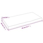 vidaXL Étagère murale 40x20x2 cm bois de chêne massif non traité