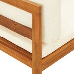 vidaXL Canapé d'angle avec coussins blanc crème Bois d'acacia solide