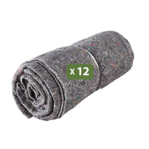 Pack and Move - Lot 12 couvertures de protection pour déménagement et stockage - 1 5 x 2 m - Épaisse et Résistante - Protection meubles