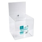 Urne Transparente Fermable À Clé 21x21 Cm Avec Encart A5 - Cristal - Exacompta