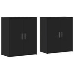 vidaXL Buffets 2 Pièces noir 60x31x70 cm bois d'ingénierie