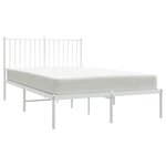 vidaXL Cadre de lit métal avec tête de lit blanc 120x190 cm