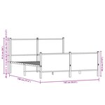 vidaXL Cadre de lit métal avec tête de lit et pied de lit 137x190 cm