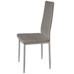 Lot de 6 chaises siège de salon cuisine salle à manger design carré élégant gris 08_0000173