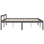 vidaXL Lit pour personne âgée gris 150x200 cm bois de pin massif