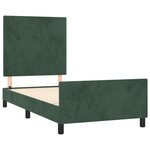 vidaXL Cadre de lit avec tête de lit Vert foncé 90x200 cm Velours