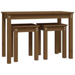 vidaXL Tables gigognes 3 Pièces Marron miel Bois de pin massif