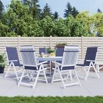 vidaXL Coussins de chaise à dossier haut lot de 6 bleu marine tissu