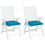 vidaXL Coussins de chaise lot de 2 bleu clair 40x40x7 cm tissu oxford