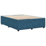 vidaXL Cadre de lit bleu 160x200 cm velours