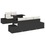 vidaXL Ensemble de canapé de jardin 6 pièces avec coussins en poly rattan noir