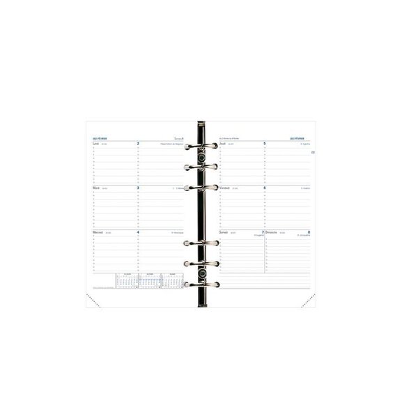 Recharge Agenda Organiseur Timer 21 HORIZONTAL FR 15 x 21 cm QUOVADIS