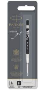 PARKER recharge Quink gel pour Stylo bille pointe fine noire blister X 1
