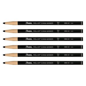 Marqueur Polyvalent China Marker Pointe Fine 2 mm Noir x 6 SHARPIE