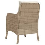 vidaXL Chaises de jardin avec coussins lot de 2 beige résine tressée