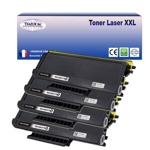 4 Toners compatibles avec Brother TN3170, TN3280 pour Brother HL5340D, HL5340DL, HL5280, HL5280D, HL5380DN - 8 000 pages - T3AZUR