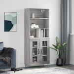 vidaXL Buffet haut Sonoma gris 69 5x34x180 cm Bois d'ingénierie