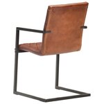vidaXL Chaises à manger cantilever lot de 6 marron cuir véritable