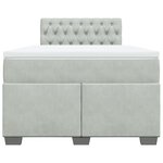 vidaXL Sommier à lattes de lit et matelas gris clair 120x190cm velours