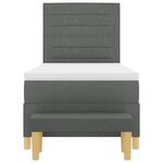 vidaXL Lit Box Spring avec Matelas & Banc Gris Foncé 90x200 cm Tissu
