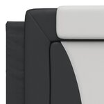 vidaXL Lit avec matelas noir et blanc 180x200 cm similicuir