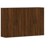 vidaXL Armoires murales 2 Pièces chêne marron bois d'ingénierie