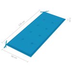 vidaXL Banc de jardin pliable avec coussin 118 cm Bambou