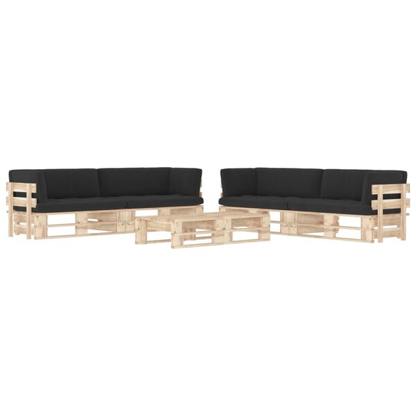 vidaXL Salon de jardin palette 6Pièces avec coussins Bois de pin imprégné