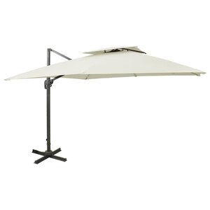 vidaXL Parasol déporté à double toit 300x300 cm Sable