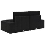 vidaXL Salon de jardin 10 Pièces avec coussins Noir Résine tressée