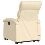 vidaXL Fauteuil inclinable de massage électrique Crème Tissu