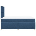 vidaXL Sommier à lattes de lit avec matelas Bleu 120x200 cm Tissu