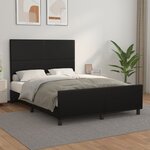 vidaXL Cadre de lit avec tête de lit Noir 140x200 cm Similicuir