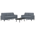 vidaXL Ensemble de canapés 2 Pièces avec coussins Gris foncé Velours