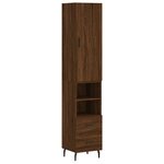 vidaXL Buffet haut Chêne marron 34 5x34x180 cm Bois d'ingénierie