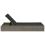 vidaXL Chaise longue double avec coussins gris résine tressée